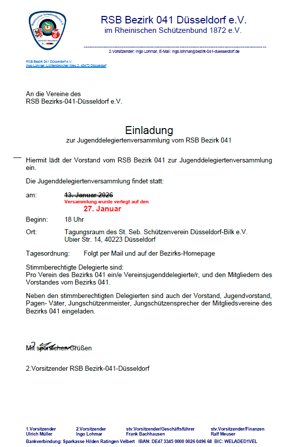 Einladung Jugendversammlung